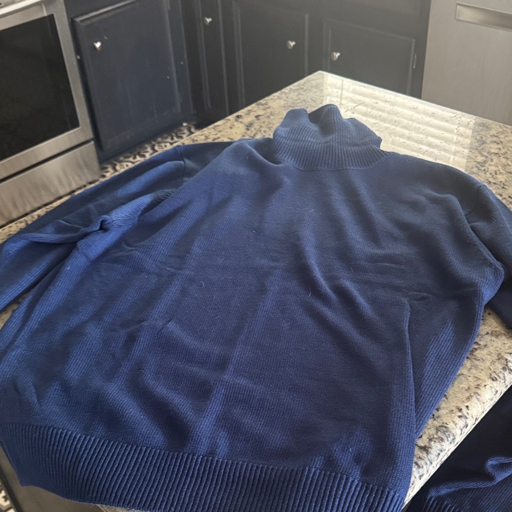Men's Blue Turtleneck Sweater